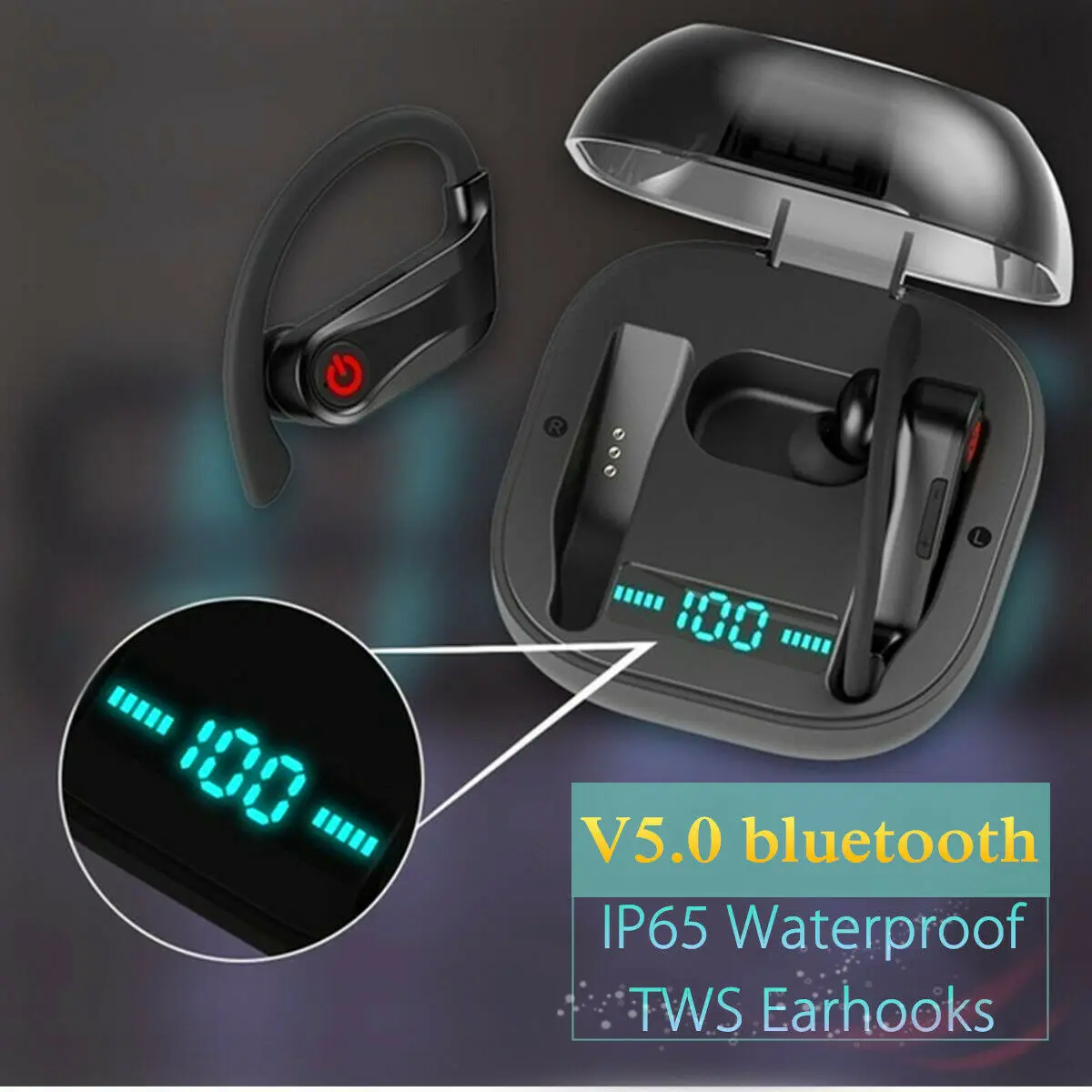 IP65 водонепроницаемые игровые гарнитуры TWS Bluetooth наушники ушные крючки беспроводные наушники Bluetooth 5,0 с 950 мАч зарядный чехол