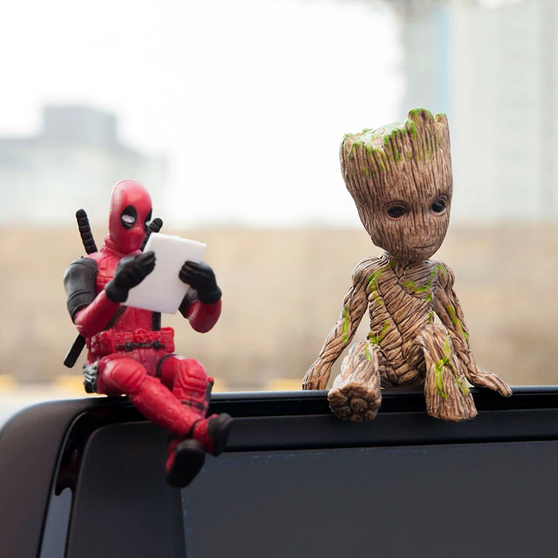 Marvel Дэдпул фигурка Сидящая Модель осанки аниме мини кукла украшение ПВХ