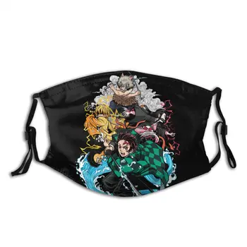 

Demon Slayer Reusable Face Mask Inosuke Anti Bacterial Dust Mask With Filters Protection Mask Respirator Mouth Muffle