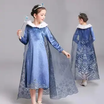 

Elsa Frozen 2 Dress for Girl Toddler Long Sleeve Snow Queen Party Wedding Costume Spring Evening Dress 2 3 4 5 6 7 8 Year 2020