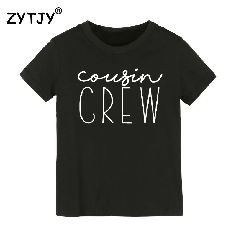 Детская футболка с принтом «Cousin Crew» футболка для мальчиков и девочек, детская одежда для малышей Забавные футболки Tumblr Прямая поставка, CZ-76