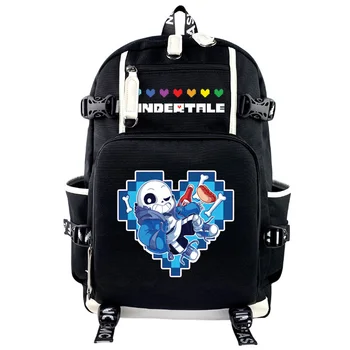 

Undertale Black Men Women Backpack Waterproof Canvas School Bag Laptop Bag Large Capacity Student/Kids BookBag