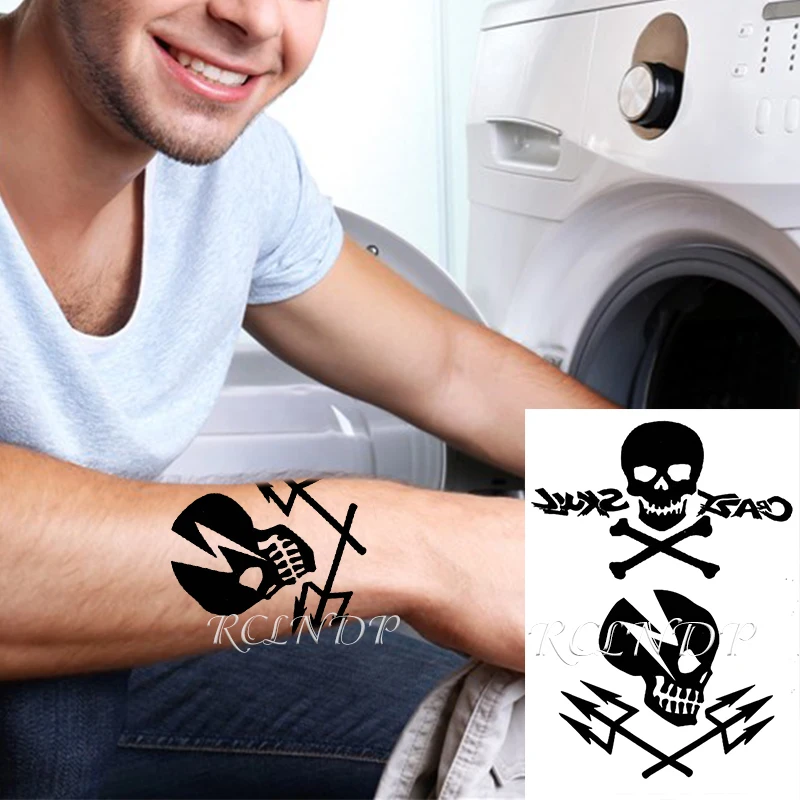 Waterproof Temporary Tattoo Sticker Skull Pirate Trident Fake Tatto Flash  Tatoo Hand Arm Foot Body Art for Men Women - AliExpress