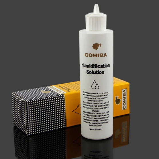 COHIBA/LUBINSKI 200 мл Humidor увлажнитель 50/50 увлажняющий раствор 70% увлажнитель для сигар аксессуары для хьюмидора - Цвет: COHIBA Logo