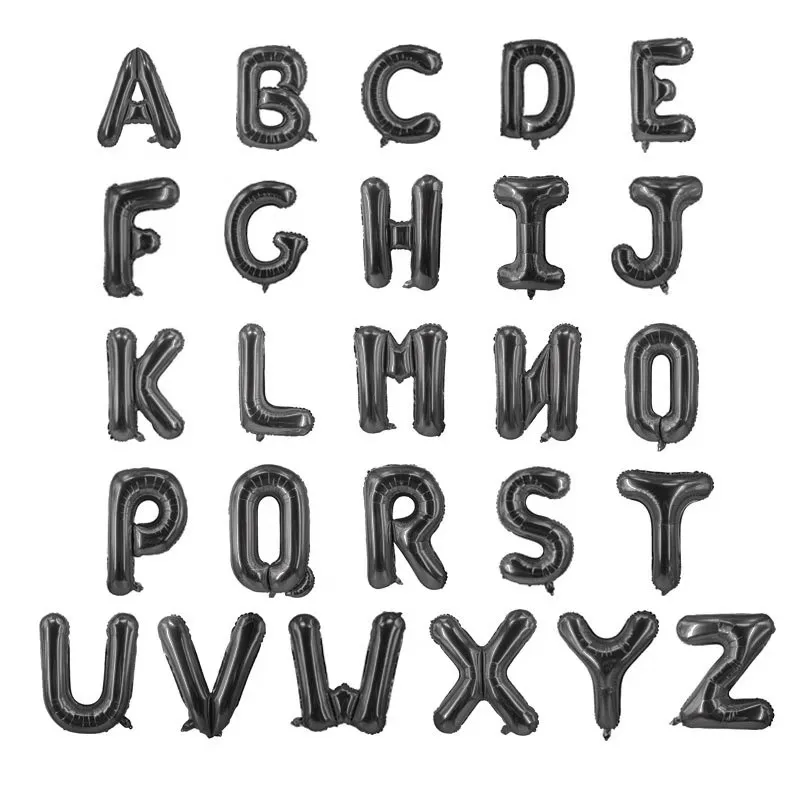 

32/40Inch Silver Black Gold Big Helium Foil Letter Balloons Wedding anniversaire Happy Birthday Party Decorations Kids Ballon