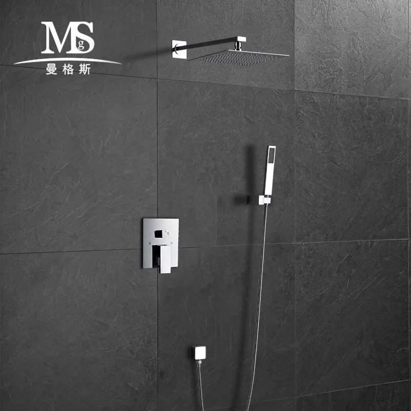 

Mangles Hotel Engineering Concealed Shower Copper Top Spray Modern Shower Head Set Wall-in Manufacturers Direct Selling