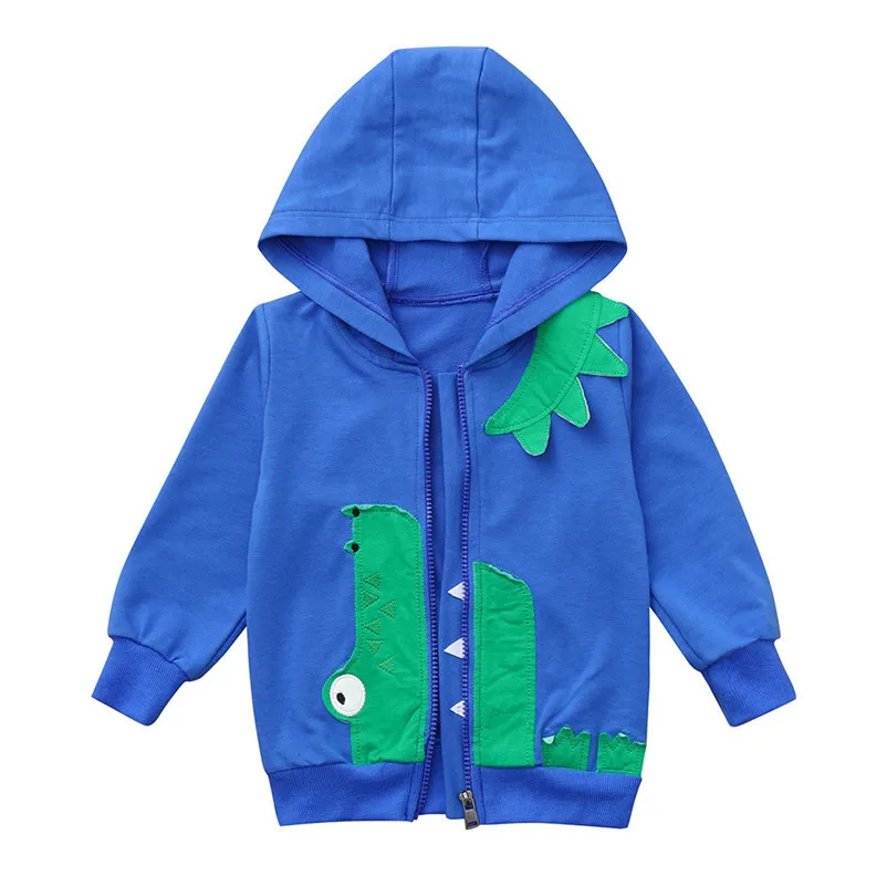 90-130 см, милое весеннее Детское пальто с динозавром Осенняя детская куртка Верхняя одежда для мальчиков, пальто ветровка для активных мальчиков, одежда для малышей - Цвет: Синий