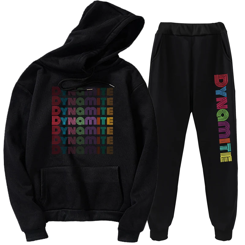 Youth hoodie 2 pieces set Bangtan Boys new music Dynamite Hoodie General Clothing sets Street commuting Casual clothes hoodies P | Женская