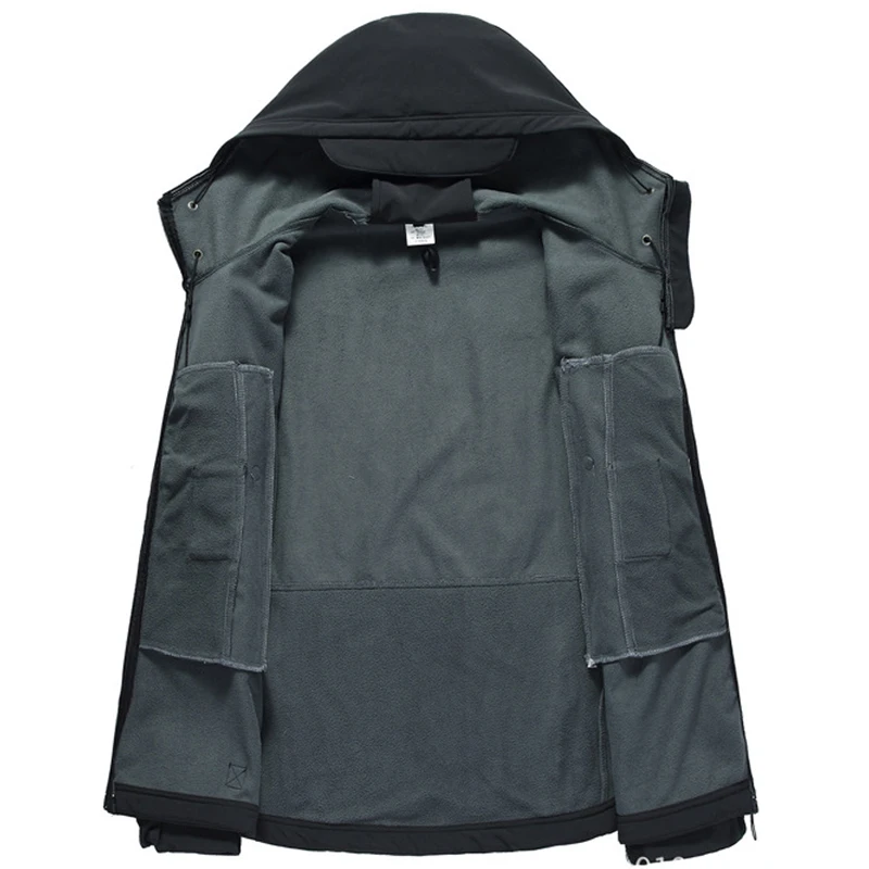 price reduction  Army Shark Skin Soft Shell Clothes Tactical Windproof Waterproof jacket men Flight Pilot Hood Coat 