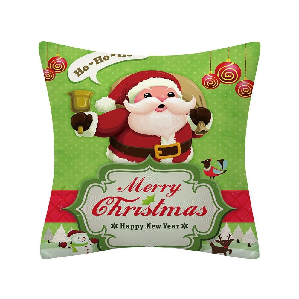 Christmas Cushion 45*45 Merry Christmas Santa Claus Red Pillows Decorative Throw Pillow Polyester White Snowman Pillowcase