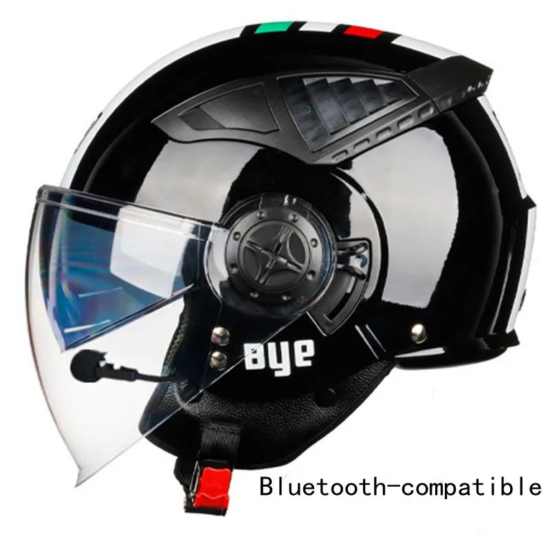 Ce Bluetooth-Compatibile Casco Moto Open Face Scooter Casco Moto Con Auricolare Casco Bici Elettrica Casco Moto