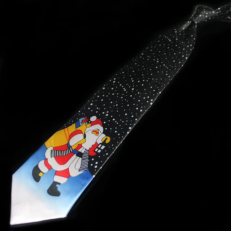 Novelty Design Christmas Ties Red Good Quality Printed Necktie Halloween Christmas Tree Snowman Elk Tie For Men Gift