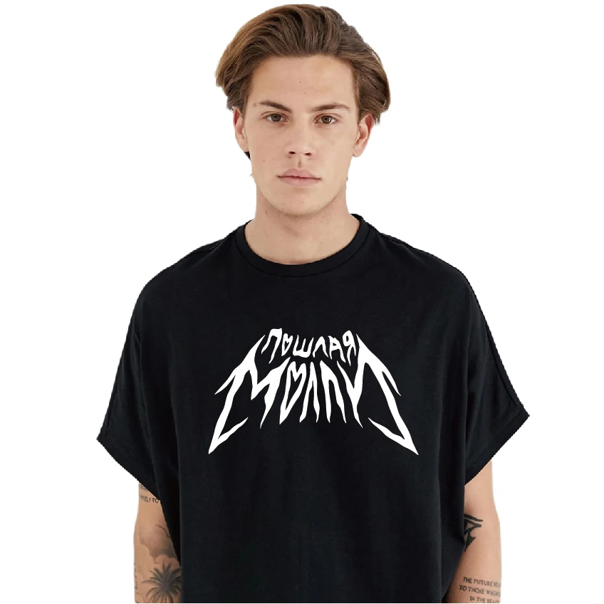 Unisex T-shirt Tops Herren Baumwolle T-Shirt Mit Poshlaya Molly Muster Schwarz T Shirts Für Männlichen Casual Sommer T