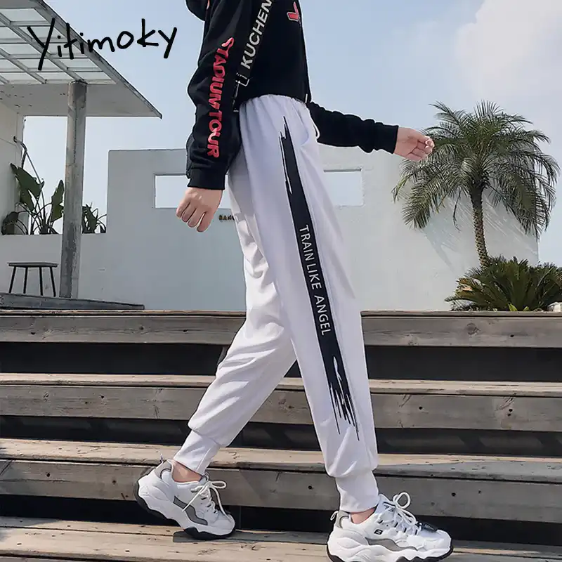 plus size white joggers