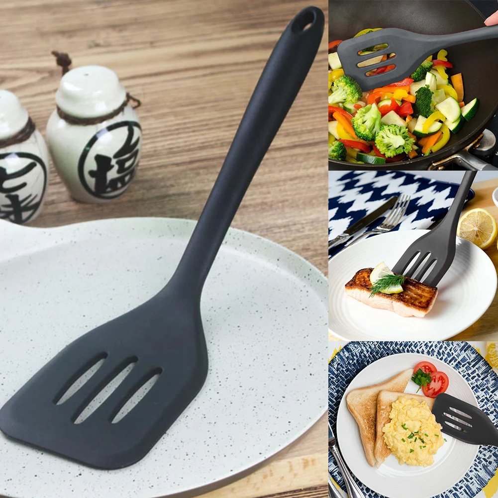 Silicone Handhold Durable Spatula Non-stick Pan Use Hygienic Slotted Easy Clean Cooking Utensil Steel Core Heat Resistant