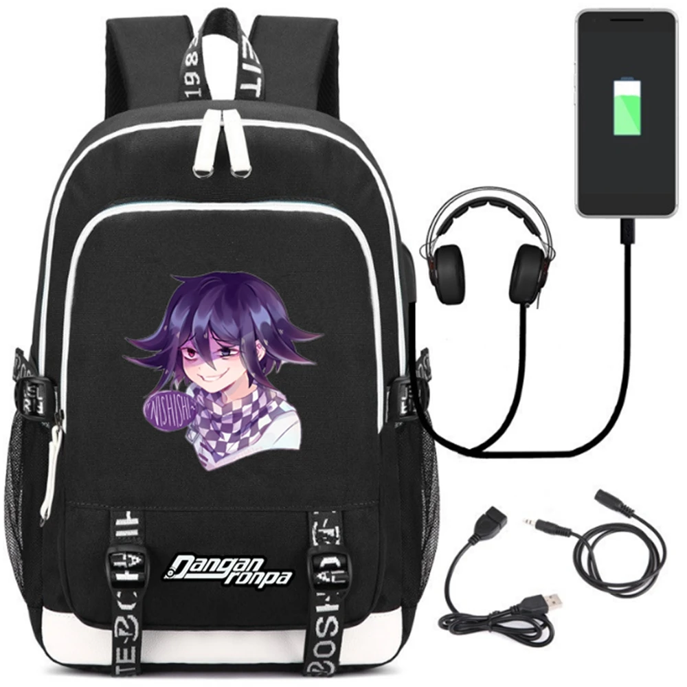 USB зарядный рюкзак для наушников школьные сумки ноутбука Mochila школьный с аниме