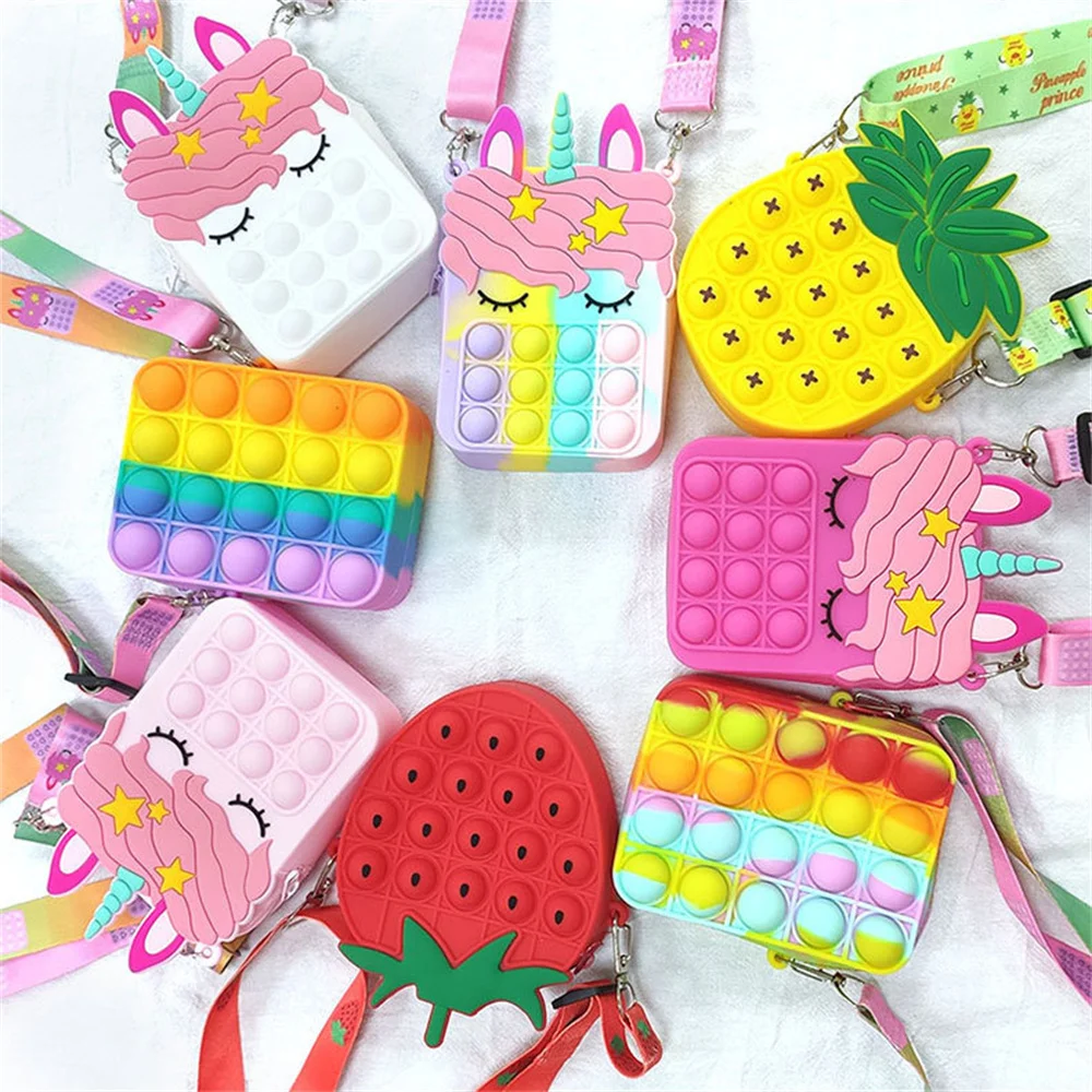 Fashion Unicorn Fidget Toys Bag Push Pop Bubbles Kawaii Wallet Bag Coin Purse Silicone Antistress Figet Sensory Toy For Girls Fashion Unicorn Fidget Toys Bag Push Pop Bubbles Kawaii Wallet Bag Coin Purse Silicone Antistress Figet Sensory Toy For Girls