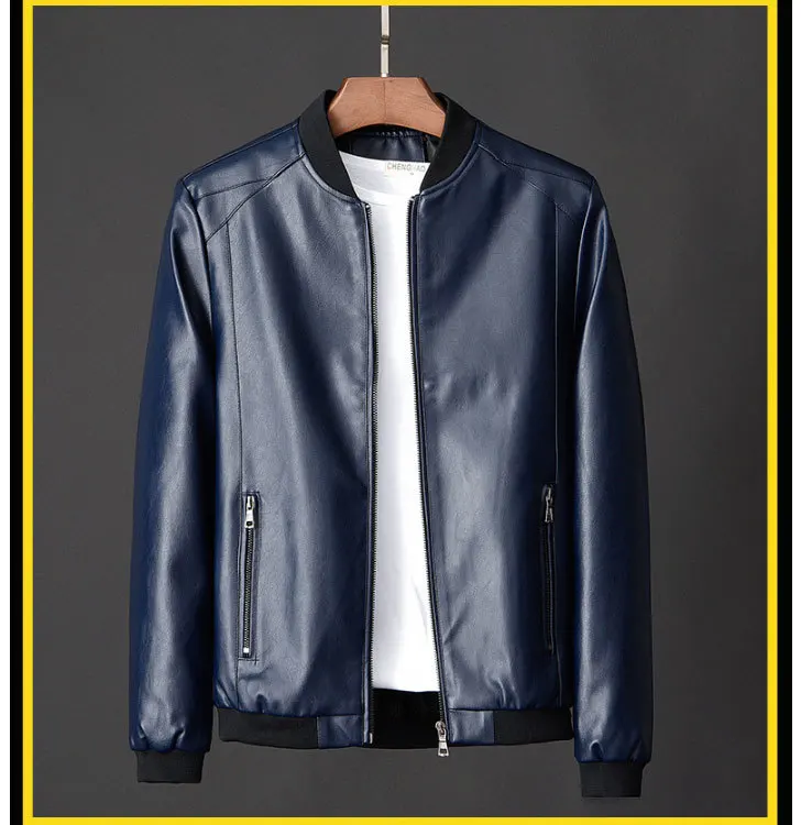 Тонкая куртка из искусственной кожи Блузон Cuir Moto Homme воротник-стойка ПУ пальто мужские повседневные байкерские куртки из мягкой искусственной кожи в стиле панк