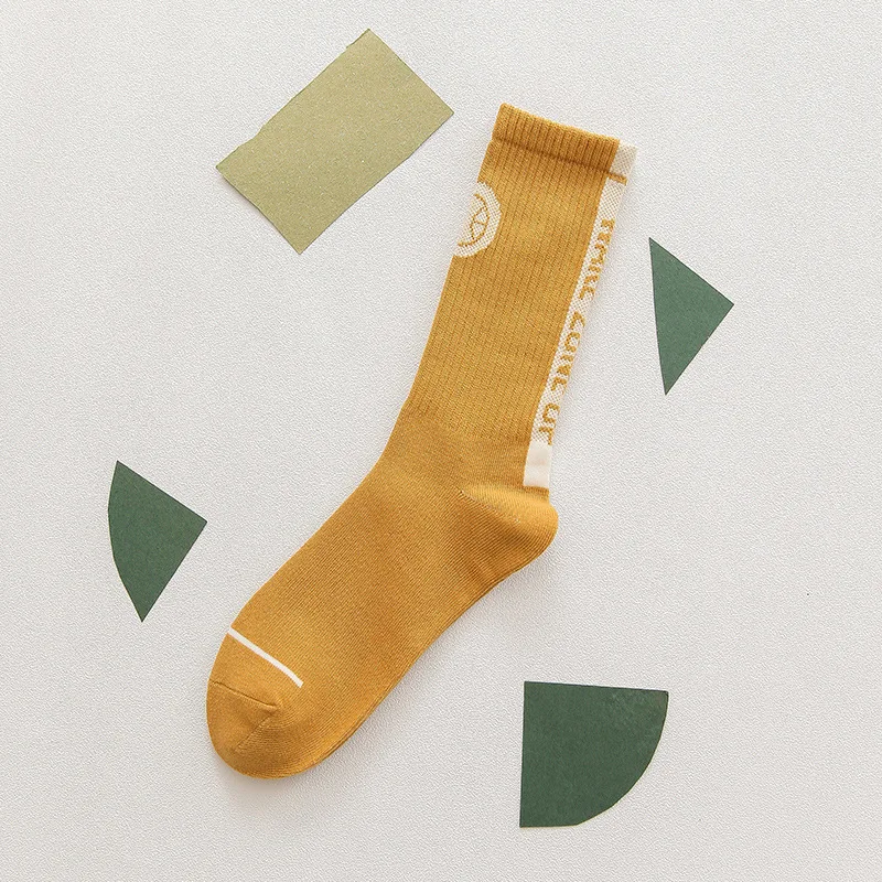 Мужские носки с надписью Happy носок компрессионный хлопок Crew Socks теплые мужские s корейские забавные новые уличные трендовые повседневные Модные Calcetines - Цвет: 4
