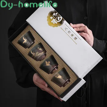 

Japanese-style Handmade Stoneware Kiln Becomes Colorful Tea Cup Gift Box Set Restaurant Home Chinese Style Tea Cup Single Cup