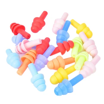 

1/20pair Comfort Earplugs Noise Reduction Silicone Soft Ear Plugs Swimming Silicone Earplugs Protective For Sleep