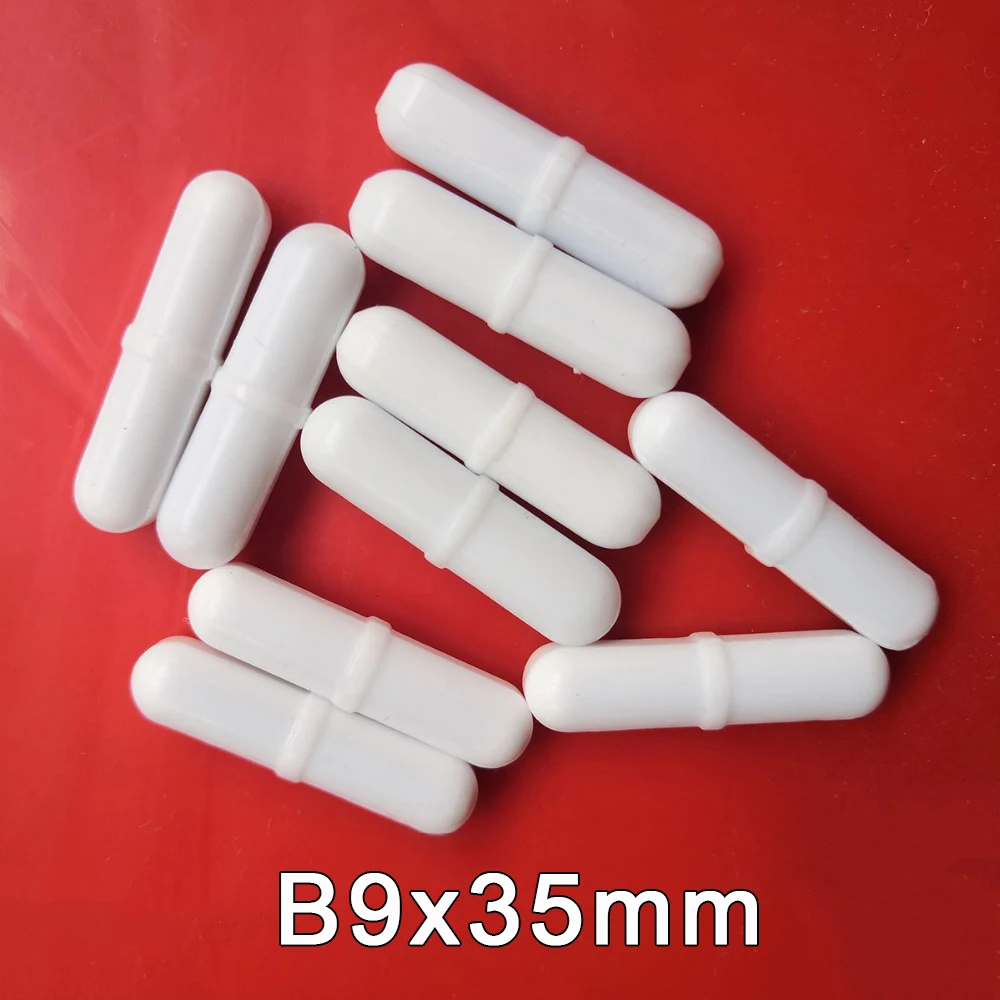PTFE 마그네틱 교반기, B9 x 35mm, 마그네틱 믹서, 교반 막대, 링 모양의 원통형, 10 개 