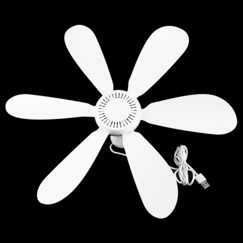 6 Leaves 5V USB Ceiling Fan Air Cooler USB Powered Hanging 16.5 inch