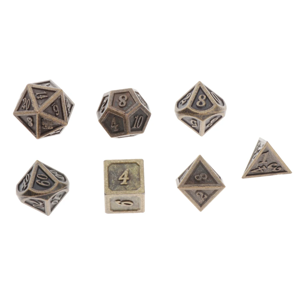 7pcs/set Polyhedral Metal Dice for Dragon Scale DnD Pathfinder RPG Board Games Kids Toys 7pcs/set Polyhedral Metal Dice for Dragon Scale DnD Pathfinder RPG Board Games Kids Toys