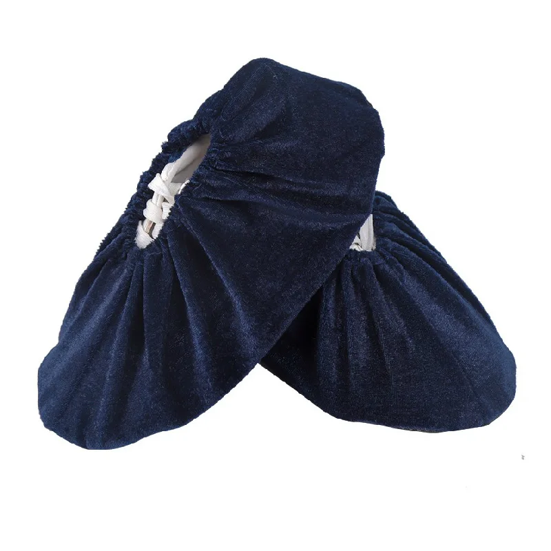 1Pair Thickened Men Women Shoes Cover Protect for Inside the House Non-Slip Washable Reuseable Boot Dust Cover No Dirt On Floors - Цвет: dark blue