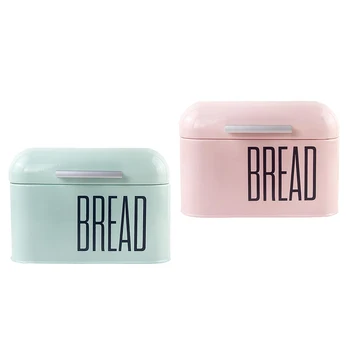 

Countertop Metal Bread Box Kitchen Bread Bin Storage Container with Lid