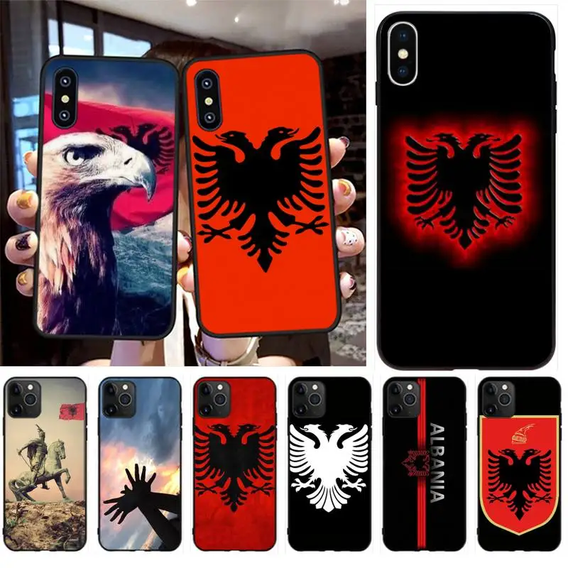 NBDRUICAI албанский флаг черный ТПУ мягкий чехол для телефона iPhone 11 pro XS MAX 8 7 6 6S Plus X 5S SE