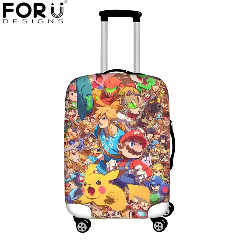 FORUDESIGNS Super Mario Print Travel Suitcase Protective Covers Cute Kids Cartoon Luggage Cover Apply to 18-32 Inch Baggage Case - Цвет: HMC543