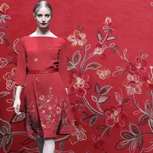 Осень зима вышитая замшевая ткань для платья пальто tissu au metre telas лоскутное algodon tissus stoffen tecido tela stof