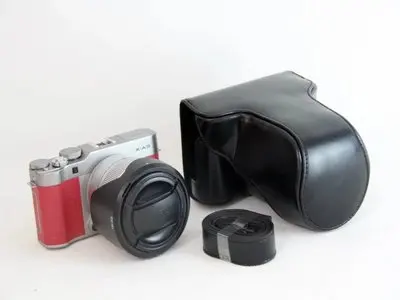 Ретро камера Чехол сумка для Fujifilm XA3 Fuji X-A3 кожаная камера сумка прочная камера аксессуары крышка цифровая камера с ремешком - Цвет: Black