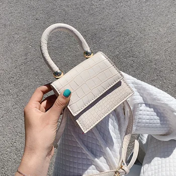 

Super Mini PU Leather Crossbody Bags For Women 2020 Stone Pattern Shoulder Handbags Female Travel Totes Lady Lipstick Bag