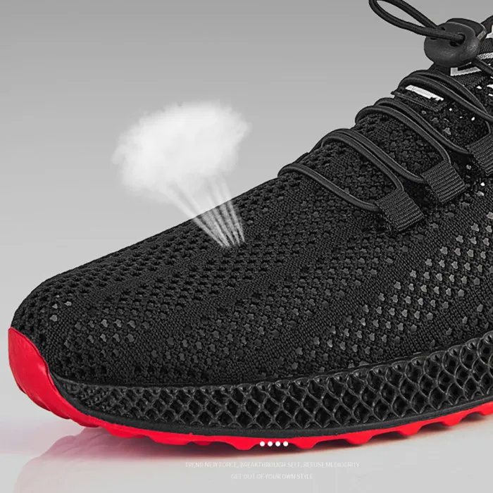 Новые стильные мужские дышащие сетчатые туфли Monolayer трикотажные спортивные кроссовки для бега