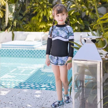 

MEIYIER Design 2020 full body children's swimwear baby girls boys swimsuit three pieces Anti UV beach clothes for kids 2-15 Year