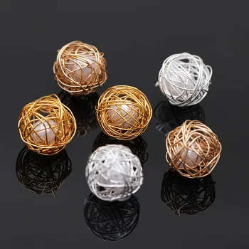 

20pcs Handmade Wired Metal Wire Round Circle Pendant Charms DIY Women Statement Hanging Dangle Earring Making Findings