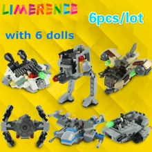 Детский конструктор Звездные войны 6 шт./лот|compatible lego|lego seriesbuilding