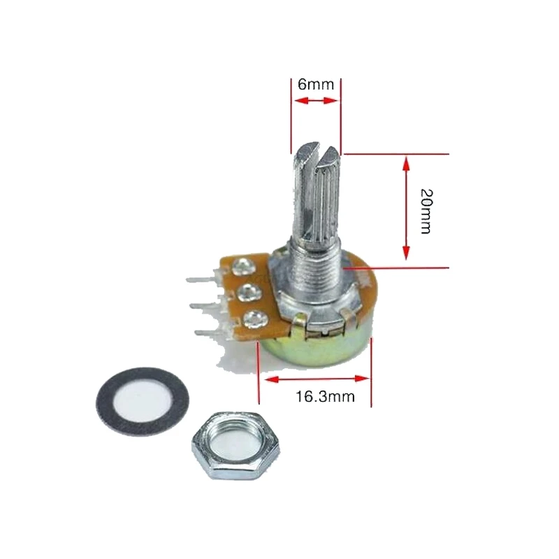 2pcs WH148 20mm 3pin Potentiometer B1K B2K B5K B10K B20K B50K B100K B250K B500K B1M 1K 2K 5K 10K 20K 50K 100K 250K 500K 1M multiturn potentiometer,rotary potentiometer,adjustable resistor