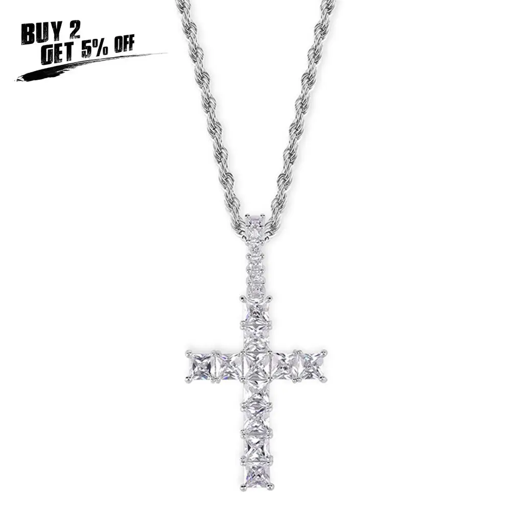 Jinao Hip Hop Ankh Cross Tennis Pendant 