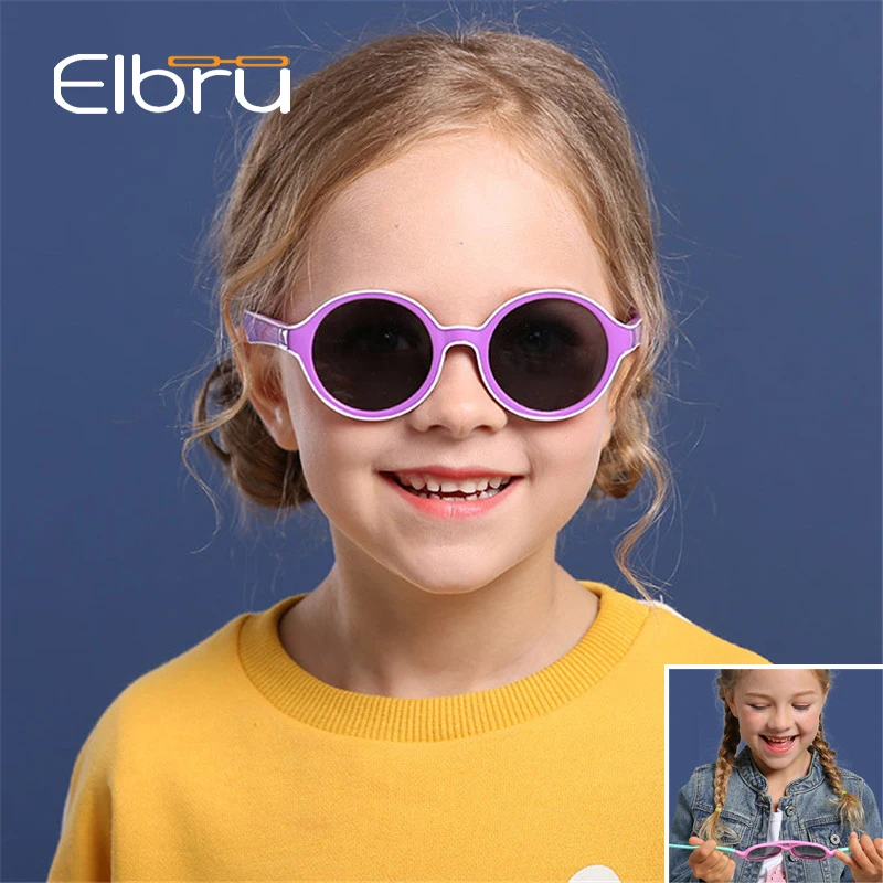 Детские круглые солнцезащитные очки Elbru поляризационные для мальчиков и девочек