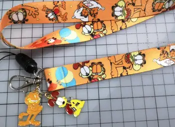 

New 1pcs cartoon Garfield Pluto Pendant Key Lanyard Badge ID Cards Holders Neck Straps with Keyring Gifts Party Favors