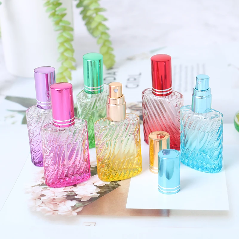 1PC Colorful Glass Perfume Bottle 15ml Small Sample Portable Parfume Refillable Scent Sprayer Cosmetic Spray Bottle