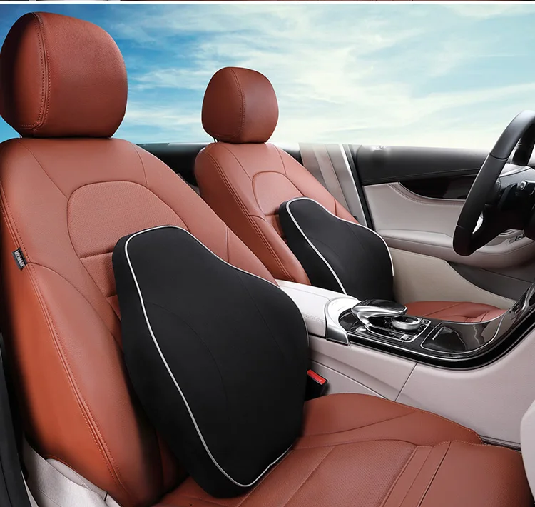 Black 3D Memory Foam автомобильное сиденье поясничная Автомобильная подушка сидение диванная подушка поясничные изделия универсальные для сиденья автомобиля стул для дома офиса - Название цвета: Black