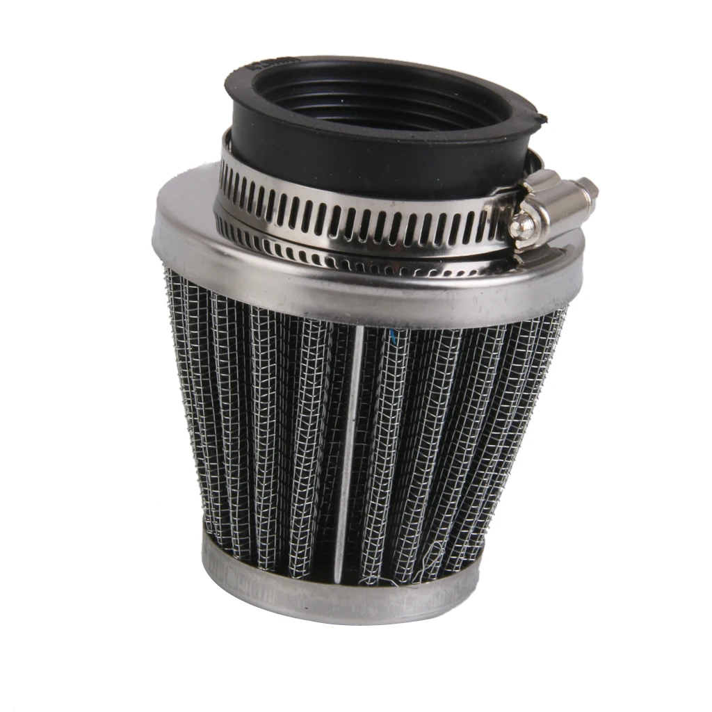 Air Filter 42mm Dia Cold Air Filter Intake Cleaner Induction Kit Round for Motorcycle Motorbike