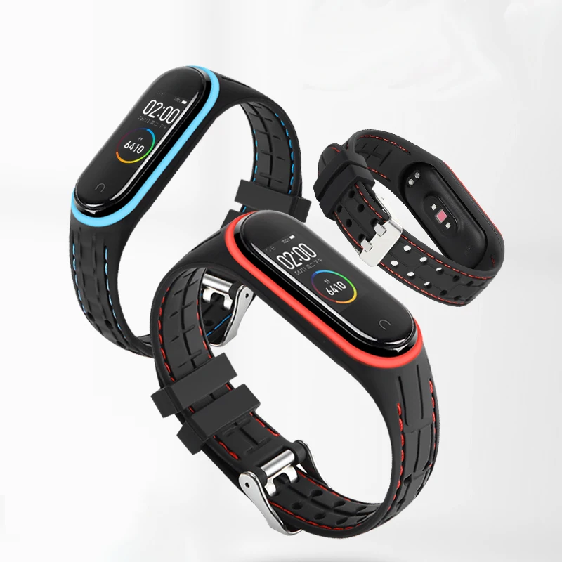 Силиконовый ремешок для Xiaomi Mi Band 4 3 5 amazfit band аксессуары браслетов Miband4 сменный