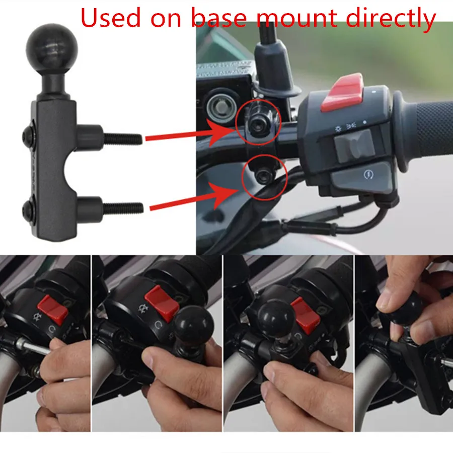 Long Plate Type Motorcycle Handlebar and Pump Base Mount Holder (4)