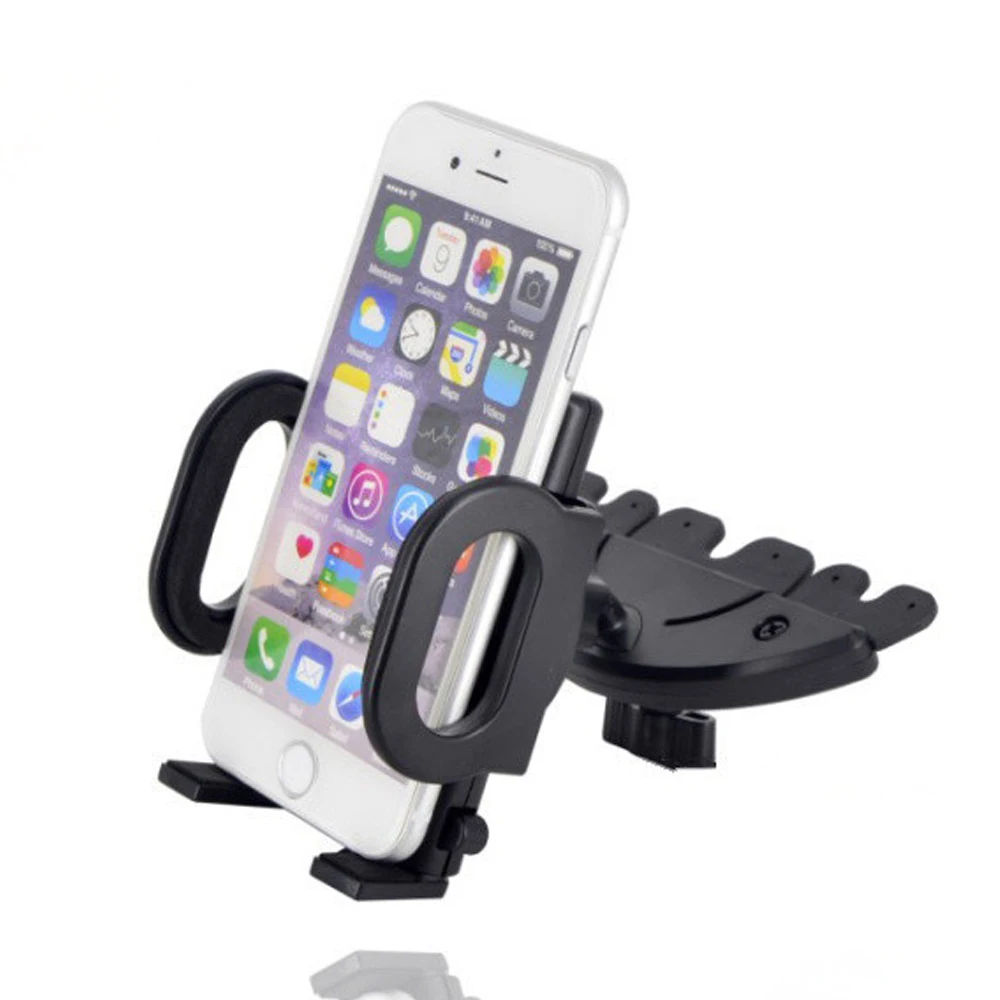 Black 360 Degree Car CD Slot Mount Phone Holder Stand For Samsung