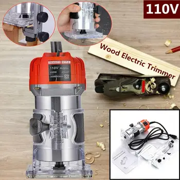 

1/4'' Electric Hand Trimmer Wood Laminator Router Joiners Tool Set 110V 800W Engraving Slotting Trimming Machine Hand US